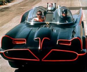 Puzzle Batman και Robin στο Batmobile του